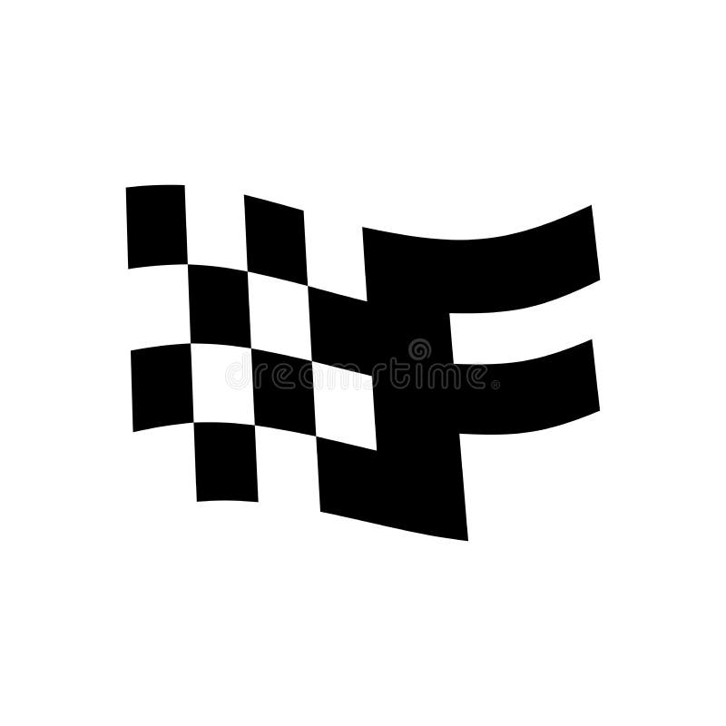 Initial F flag race logo stock illustration