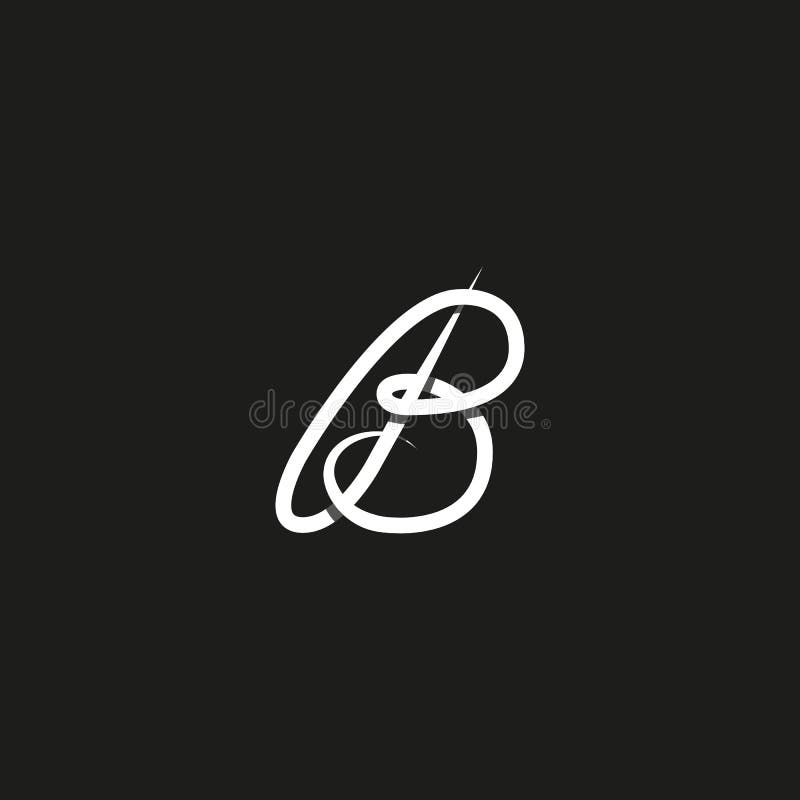Initial för utdragen stil för hand för logo för monogrambokstav B elegant för bröllop- eller affärskortemblem Överlappande tunn l stock illustrationer