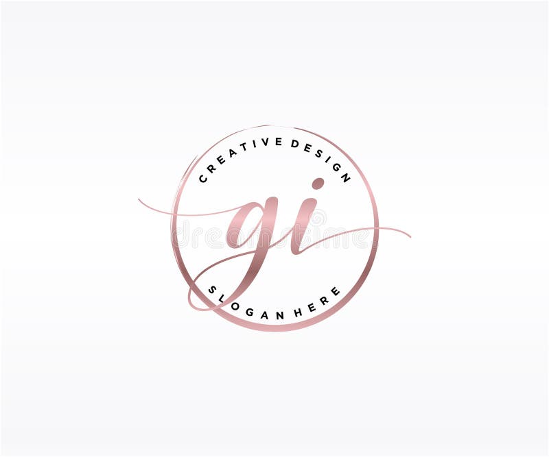 GI Initial Handwriting Logo Design Stock Vector - Illustration of ...