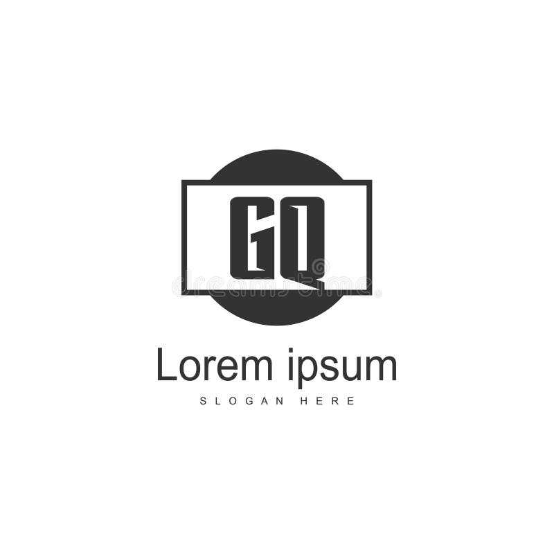 Initial GQ Logo Template with Modern Frame. Minimalist GQ Letter Logo