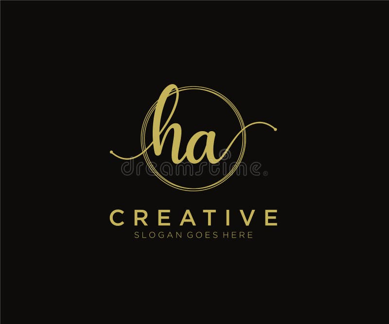 Ha initial wedding monogram logo Royalty Free Vector Image