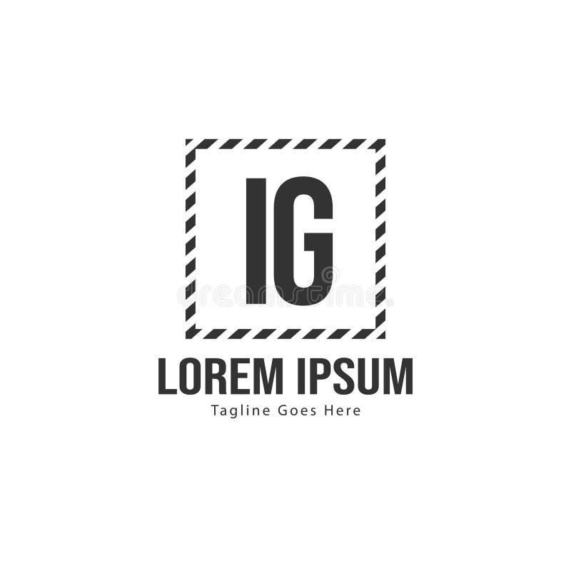 Initial IG Logo Template with Modern Frame. Minimalist IG Letter Logo ...