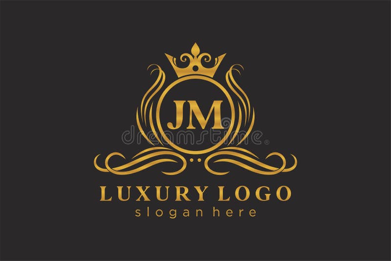 Initial JM Letter Royal Luxury Logo Template in Vector Art for ...