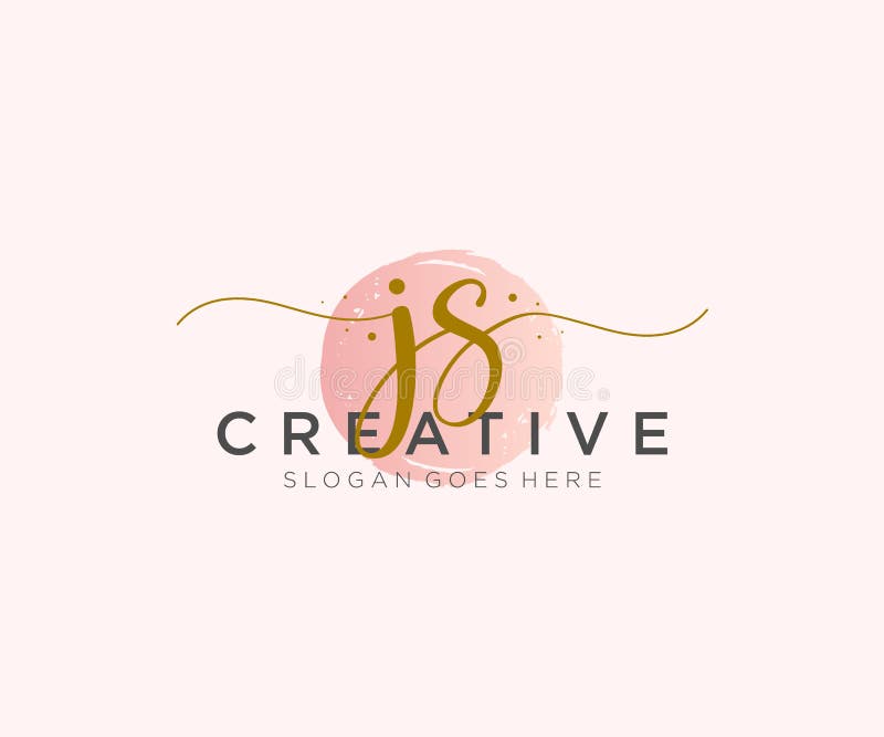 Initial JS Feminine Logo Beauty Monogram and Elegant Logo Design ...