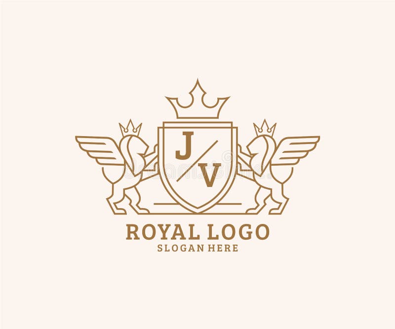 Initial LV Letter Royal Luxury Logo template in vector art for