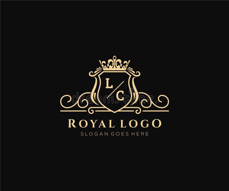 Initial LC Letter Luxurious Brand Logo Template, for Restaurant ...