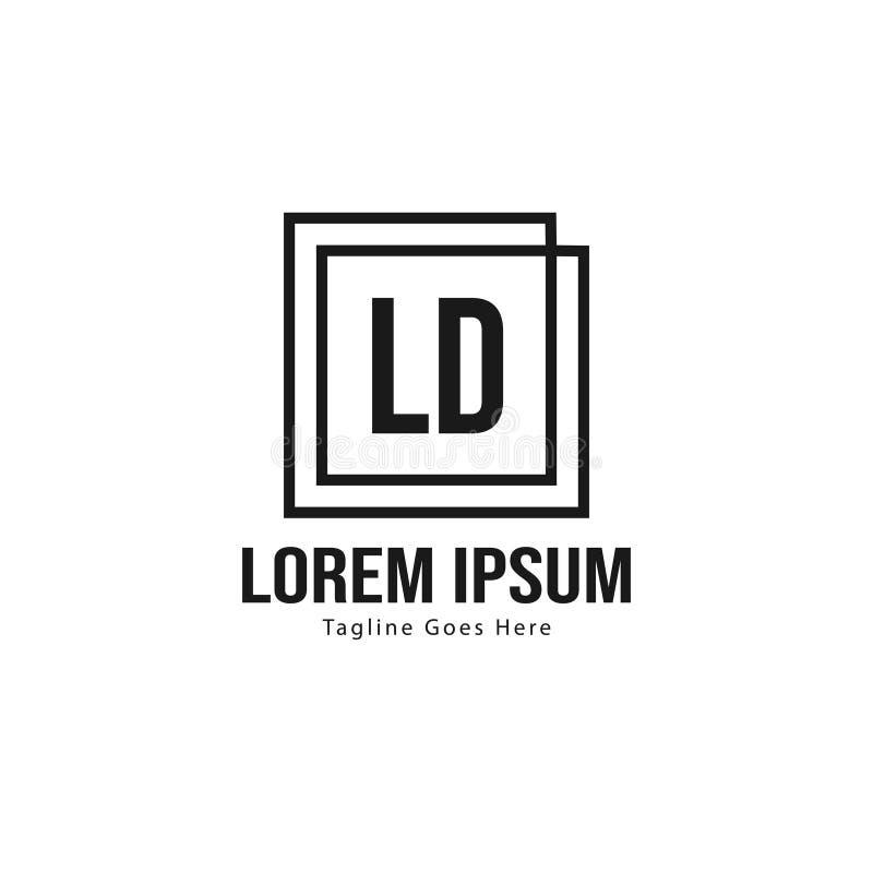 Initial LD Logo Template with Modern Frame. Minimalist LD Letter Logo