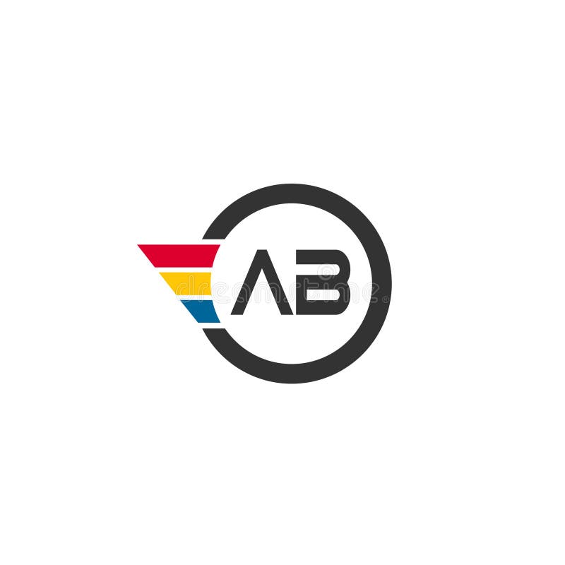 Initial Letter AB Logo Template Vector Design Stock Vector