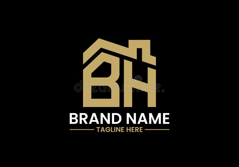 Initial Letter B and H with the Roof. Real Estate Logo Design Concept ...