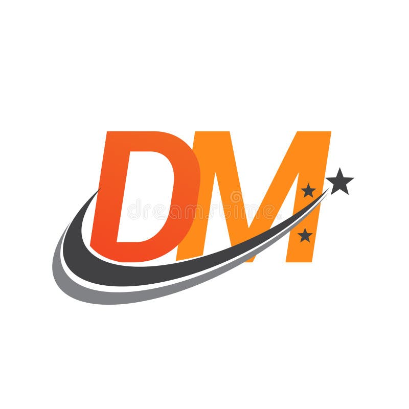 Initial Letter DM Logotype Company Name Colored Orange and Grey Swoosh Star  Design. Vector Logo for Business and Company Identity Stock Vector -  Illustration of line, construction: 203967785