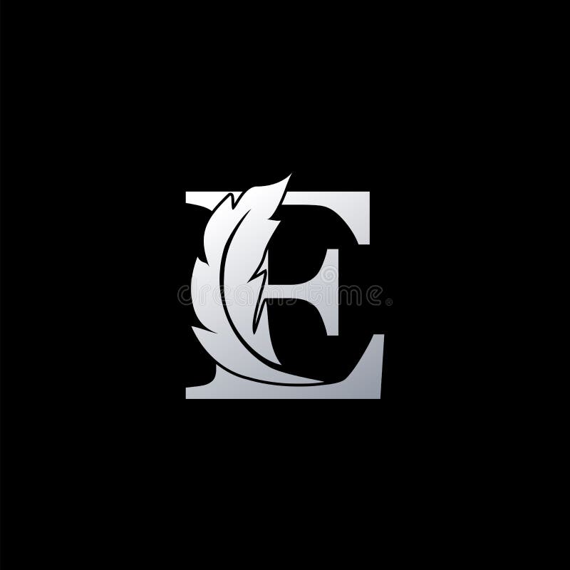 Initial Letter E Logo with Feather. Trendy Design Concept Luxury ...