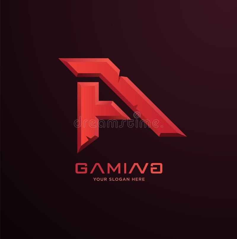 Initial Letter a Gaming Esports Style Logo Template Stock Vector