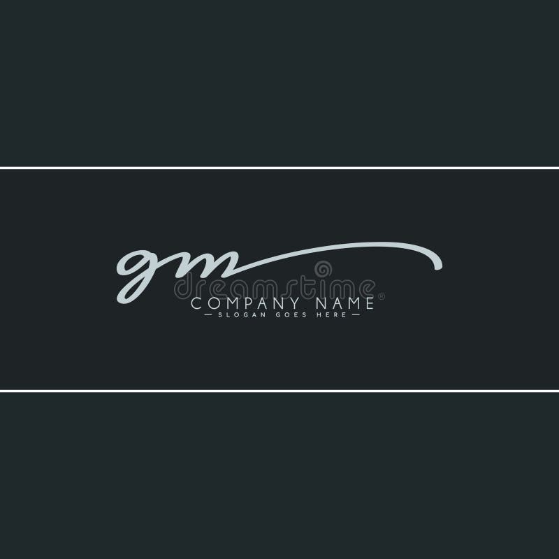 Premium Vector  Gm logo, gm letter logo, hand writteb gm logo