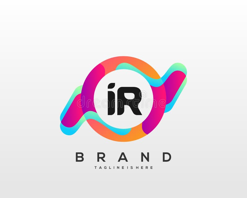 Initial Letter Ir Logo With Colorful Circle Background Letter