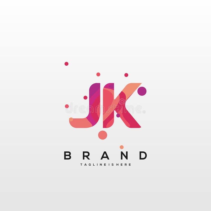 Initial Letter JK Logo with Colorful Circle Background, Letter ...