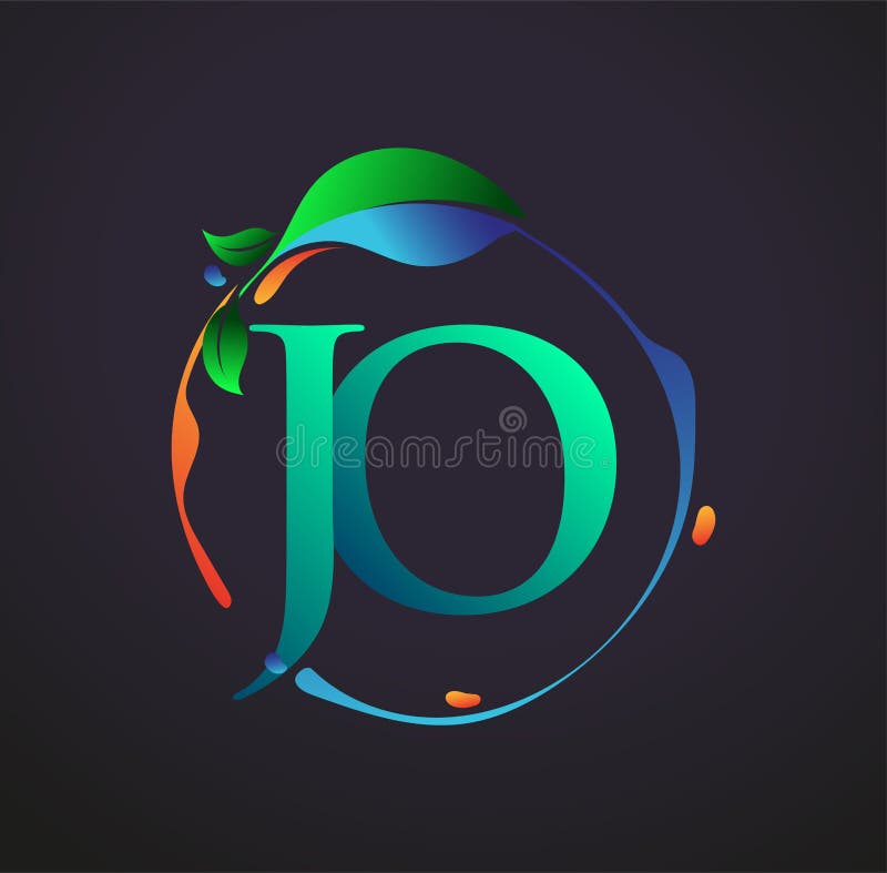 Initial Letter JO with Nature Elements Logo, Colorful Nature and ...