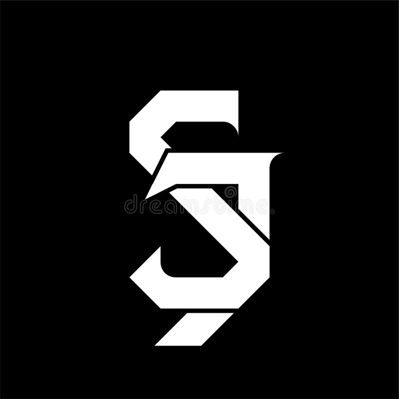 Initial Letter JS Logo Template in Flat Design Monogram Illustration