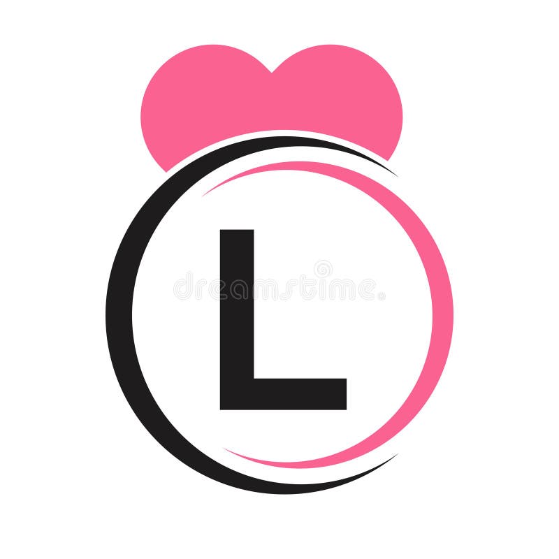 Initial Letter Vl Heart Symbol Logo Stock Vector (Royalty Free