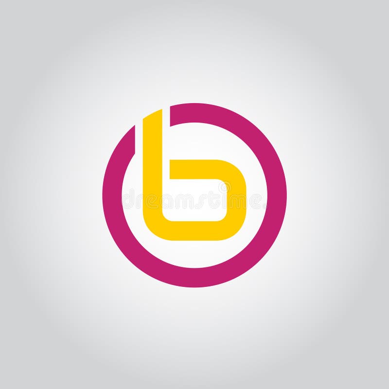 Initial Letter Logo B Inside Circle Shape, OB, BO, B Inside O Rounded
