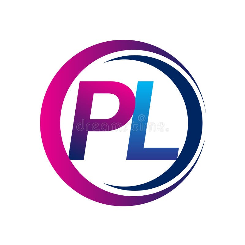 PM P L Letter Logo with Shattered Broken Blue Pink Texture Design