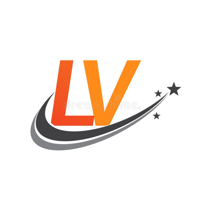 Initial linked letter LV logo design. Modern letter LV logo design
