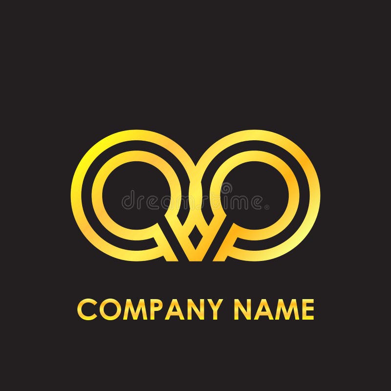 Initial Letter QQ Elegant Gold Reflected Lowercase Logo Template in ...