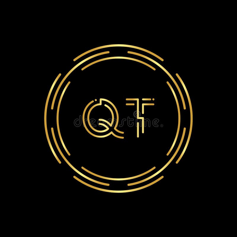 Initial Letter QT Logo Design Vector Template. Digital Abstract Circle