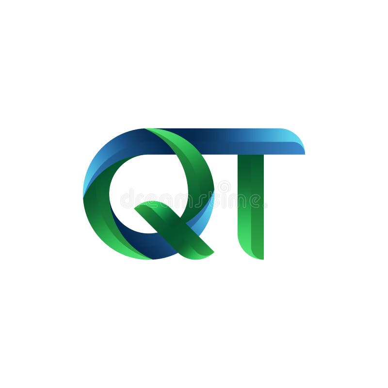 Initial Letter QT Logo Modern Unique Stock Vector - Illustration ...