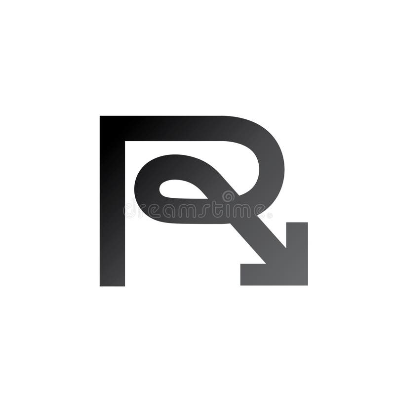 Initial letter r with arrow monogram line logo vector symbol design icon illustration ilustração do vetor