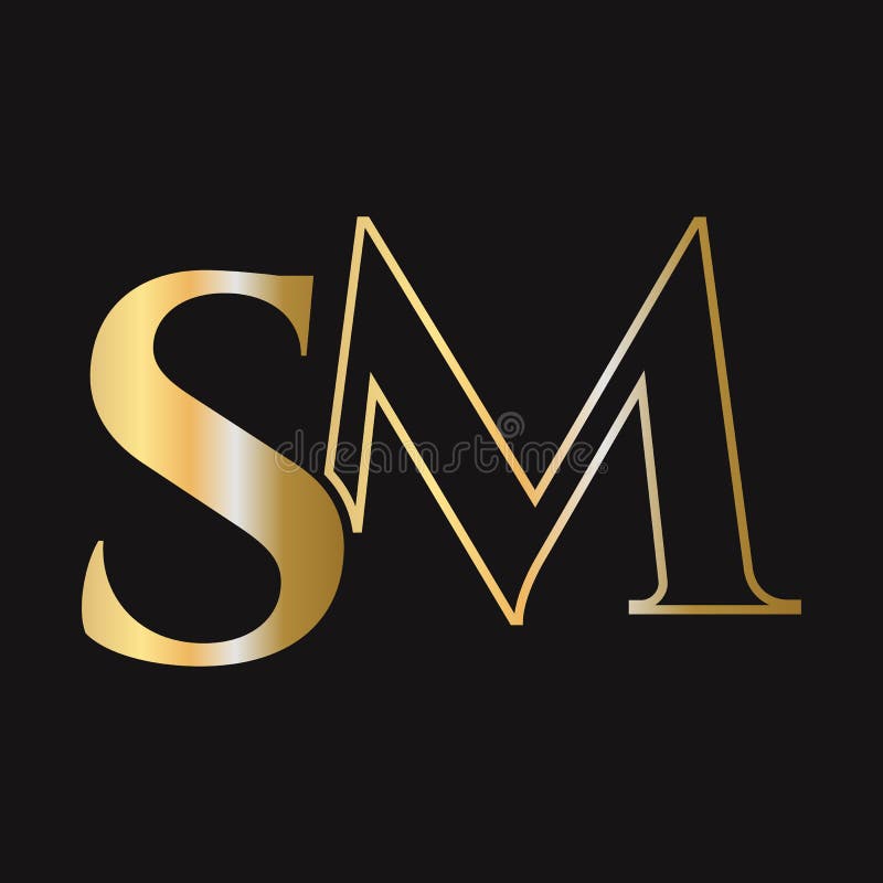 Initial Letter SM, MS Logo Design Vector Template. Monogram SM Logotype ...