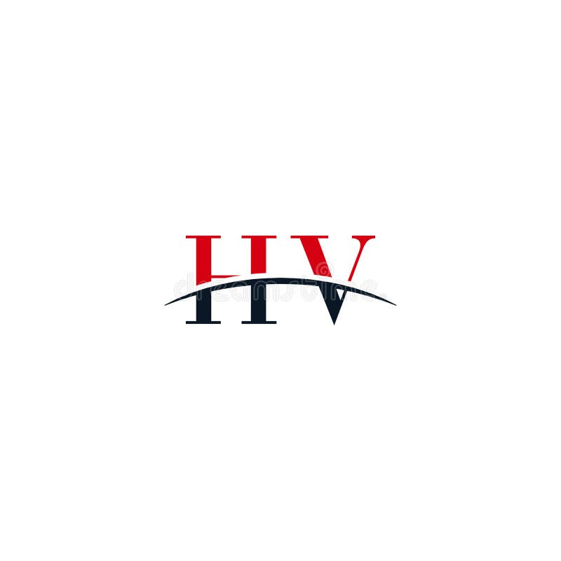 Initial Letter Swoosh Logo Symbol HV Stock Vector - Illustration of ...