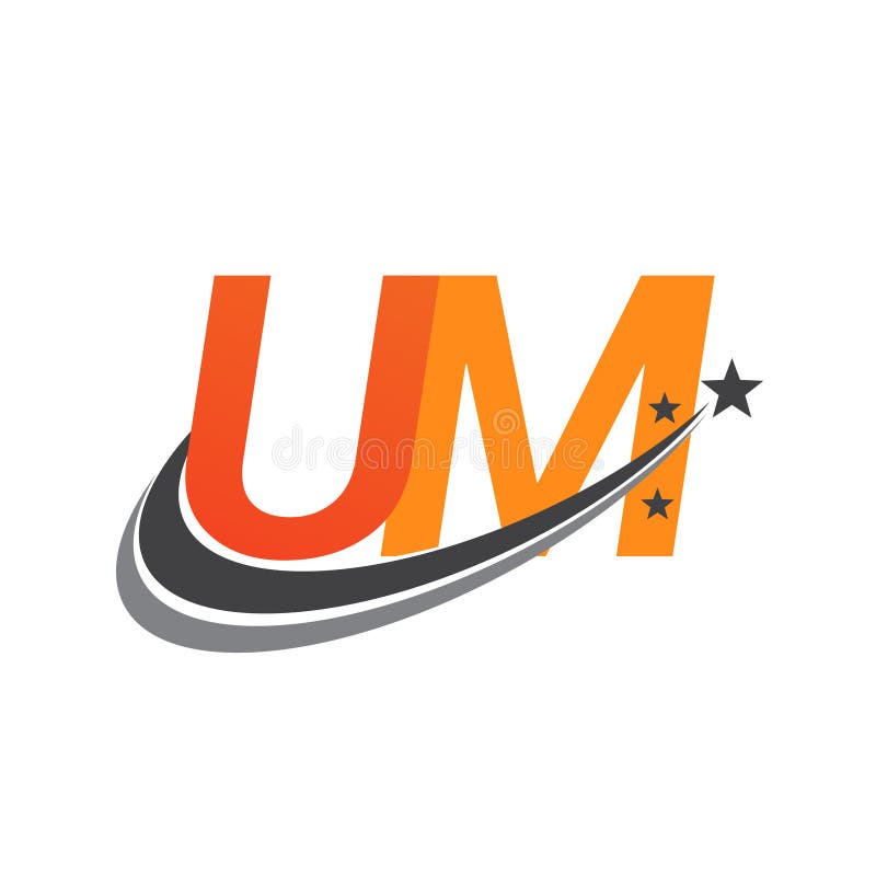 Initial Letter UM Logotype Company Name Colored Orange and Grey Swoosh Star  Design. Vector Logo for Business and Company Identity Stock Vector -  Illustration of design, alphabet: 203973133