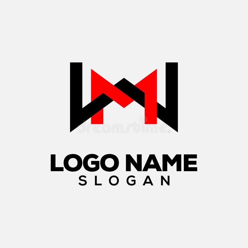 Initial letter WM logo design inspiration stock illustration