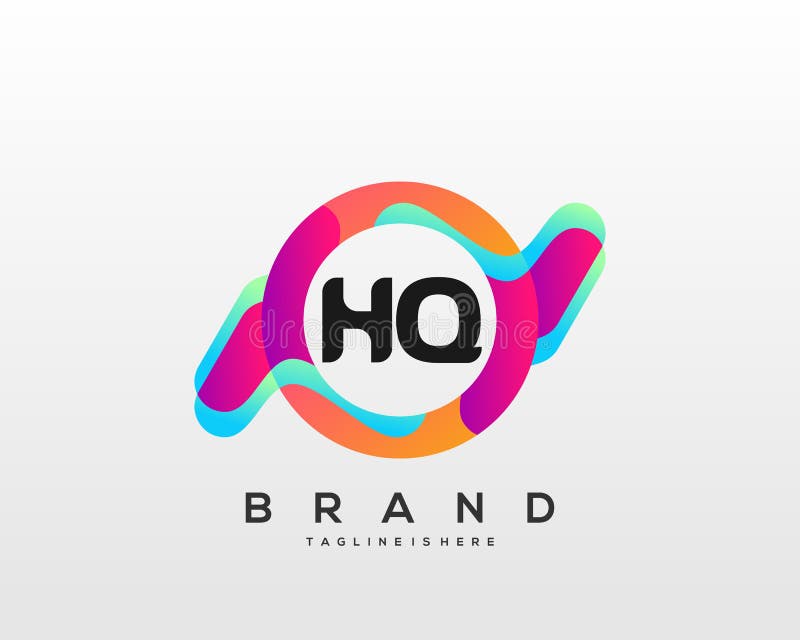 Initial Letter Hq Logo With Colorful Circle Background Letter