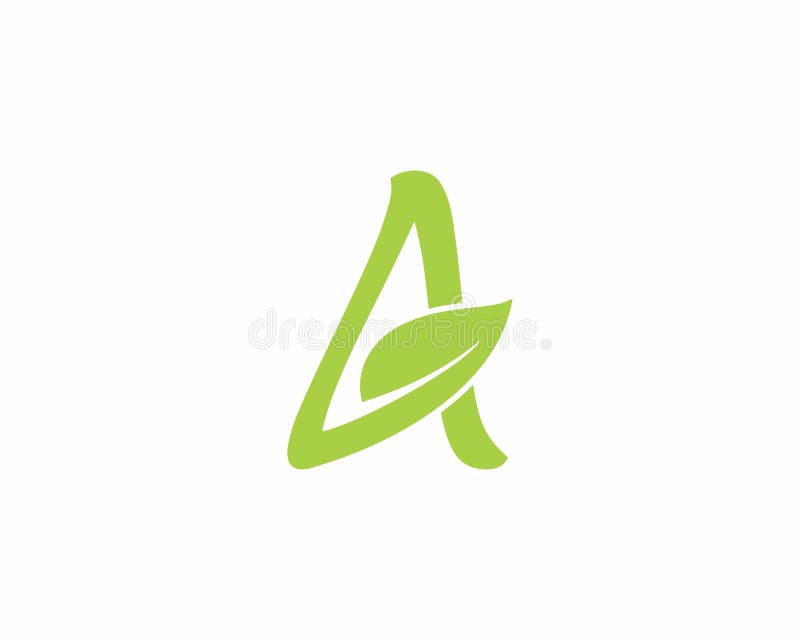 Letter a with Leaf Design Vector 002 Stock Illustration - Illustration ...