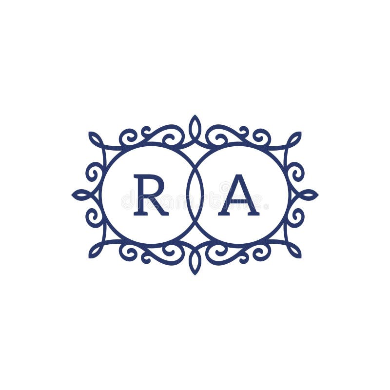 Initial Logo Letter RA Luxury Minimalist Design Stock Vector ...