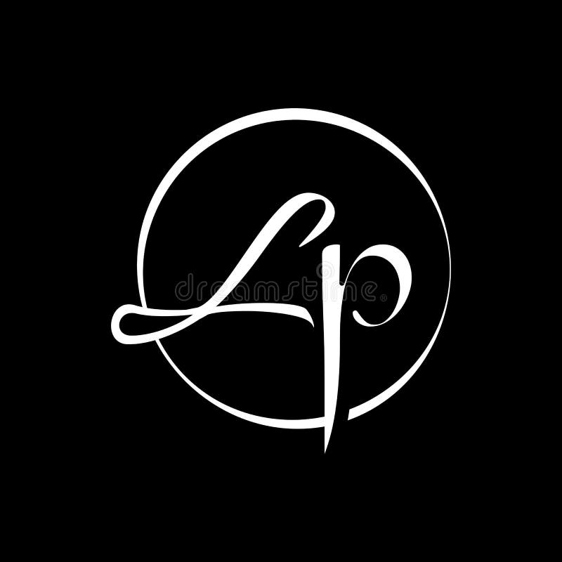 Initial LP Letter Logo Design Vector Template. Abstract Script Letter LP Logo Design Stock