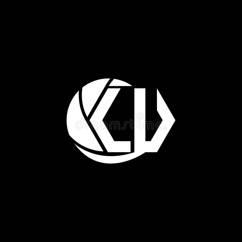 LV Letter Logo Design on Black Background. LV Creative Initials