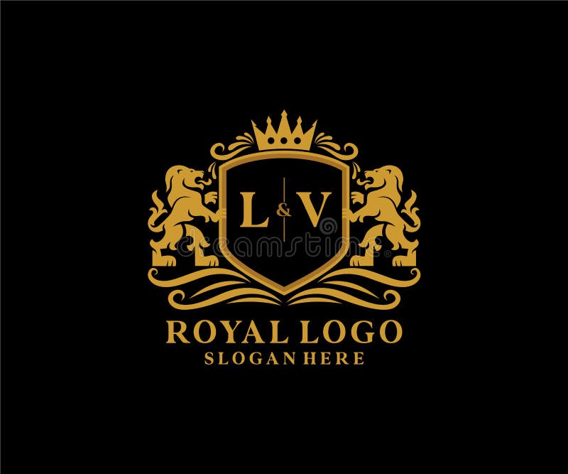 Initial lv letter logo design template luxury Vector Image