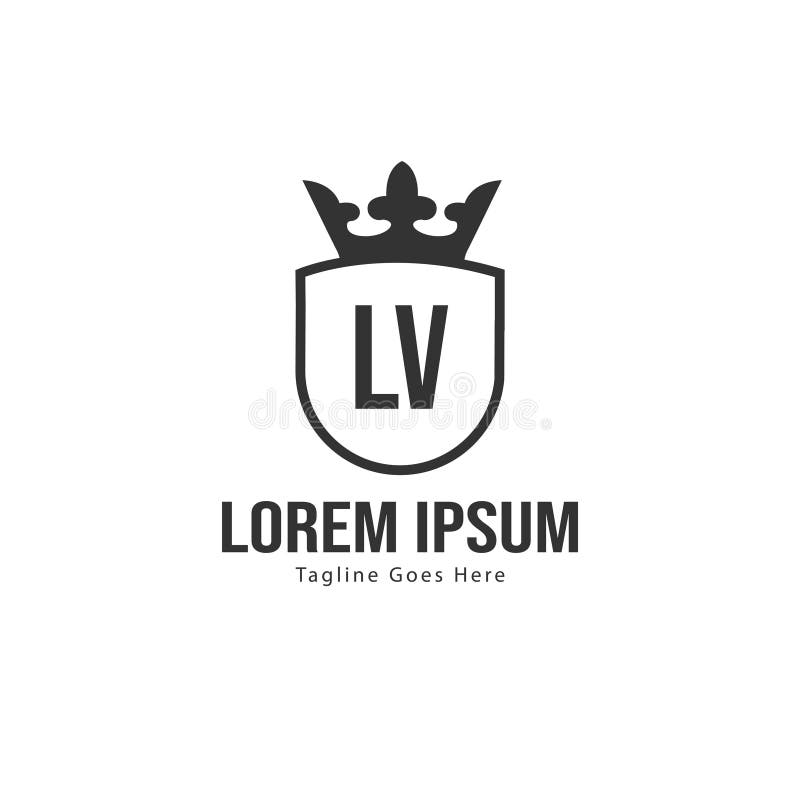 Modern Minimalist Lv Crown Logo, Professional LV Logo Letter