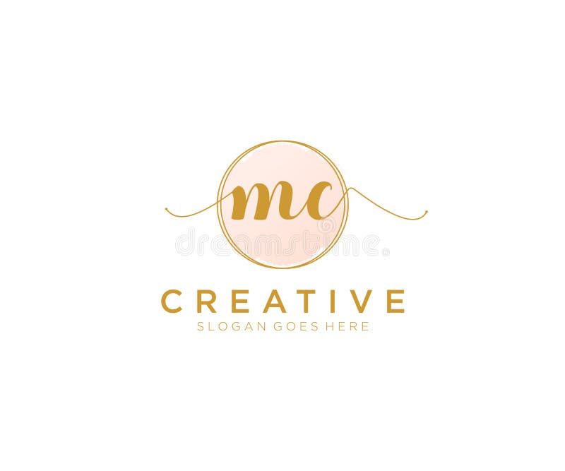 Initial MC Feminine Logo Beauty Monogram and Elegant Logo Design ...