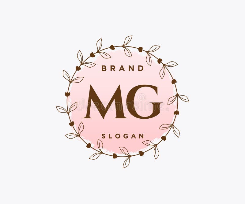 Premium Vector  Initial letters g and m gm mg letter logos with circle  frames decorated with gold plants suitable for the fashion beauty and  jewelry industry wedding invitations