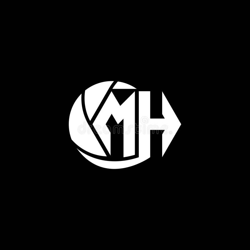 Initial MH Logo Design Geometric and Circle Style, Logo Business