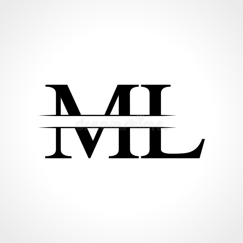 Alphabet Letter Ml M L Logo Company Icon Design Stock Illustration