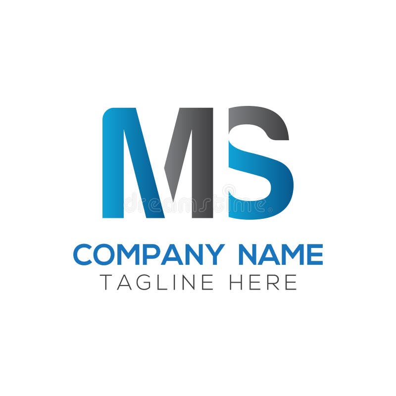 Ms m s letter logo with color block design Vector Image