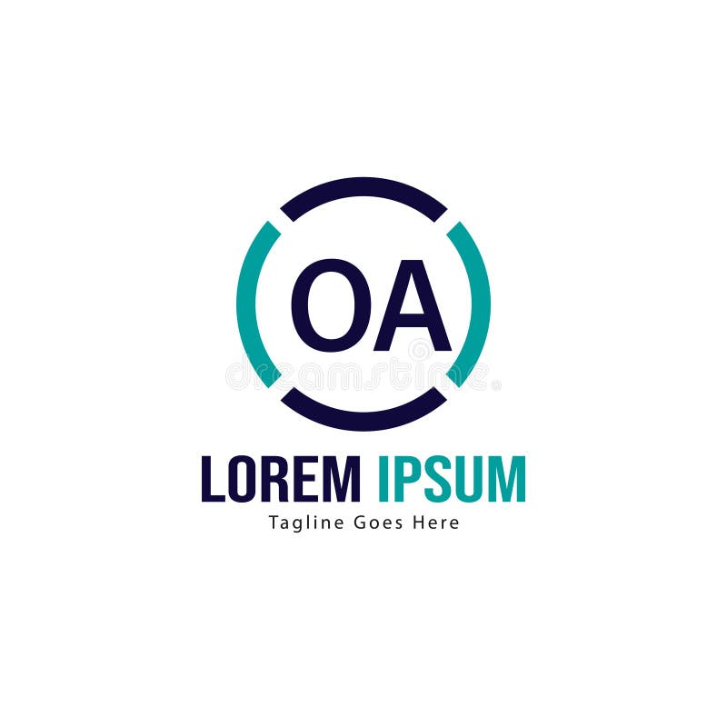 Initial OA Logo Template with Modern Frame. Minimalist OA Letter Logo
