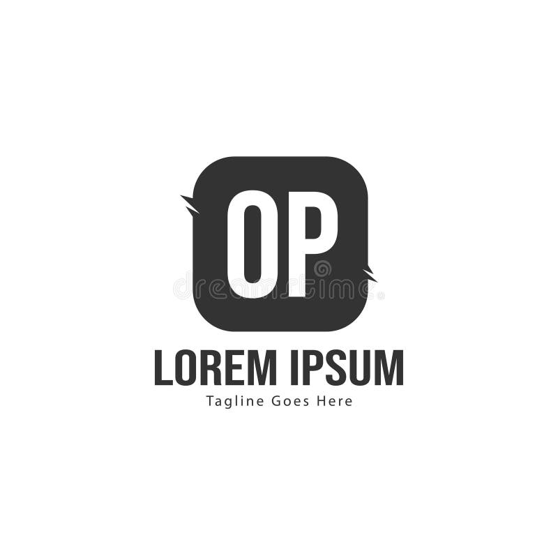 Initial OP Logo Template with Modern Frame. Minimalist OP Letter Logo Vector Illustration Stock