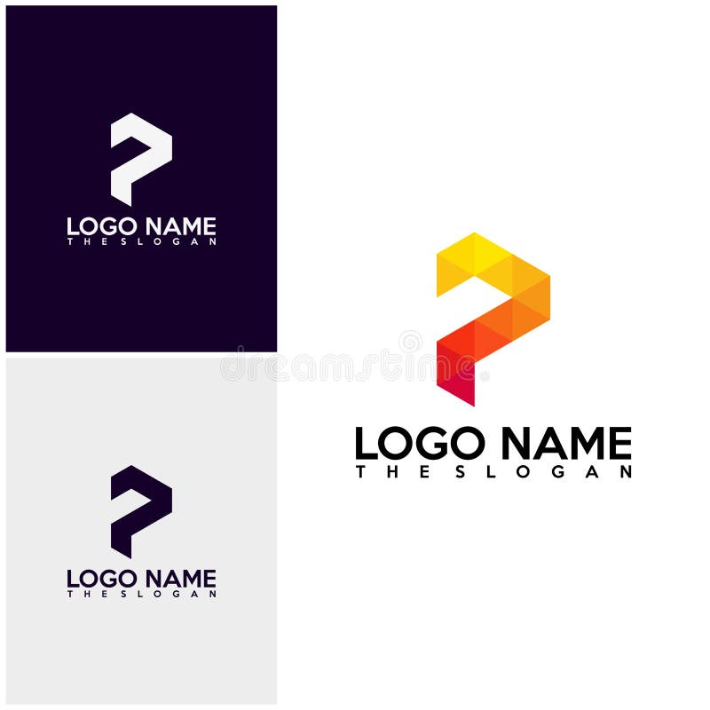 Initial PF Logo Vector, P Logo Template, Colorful Logo Stock ...