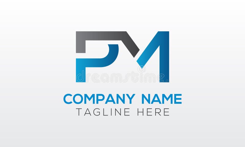 Initial letter pm logo template design Royalty Free Vector