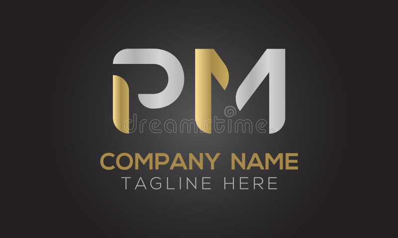 Initial Monogram Letter PM Logo Design Vector Template. Abstract